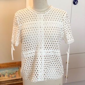 white crochet top, perfect for spring.